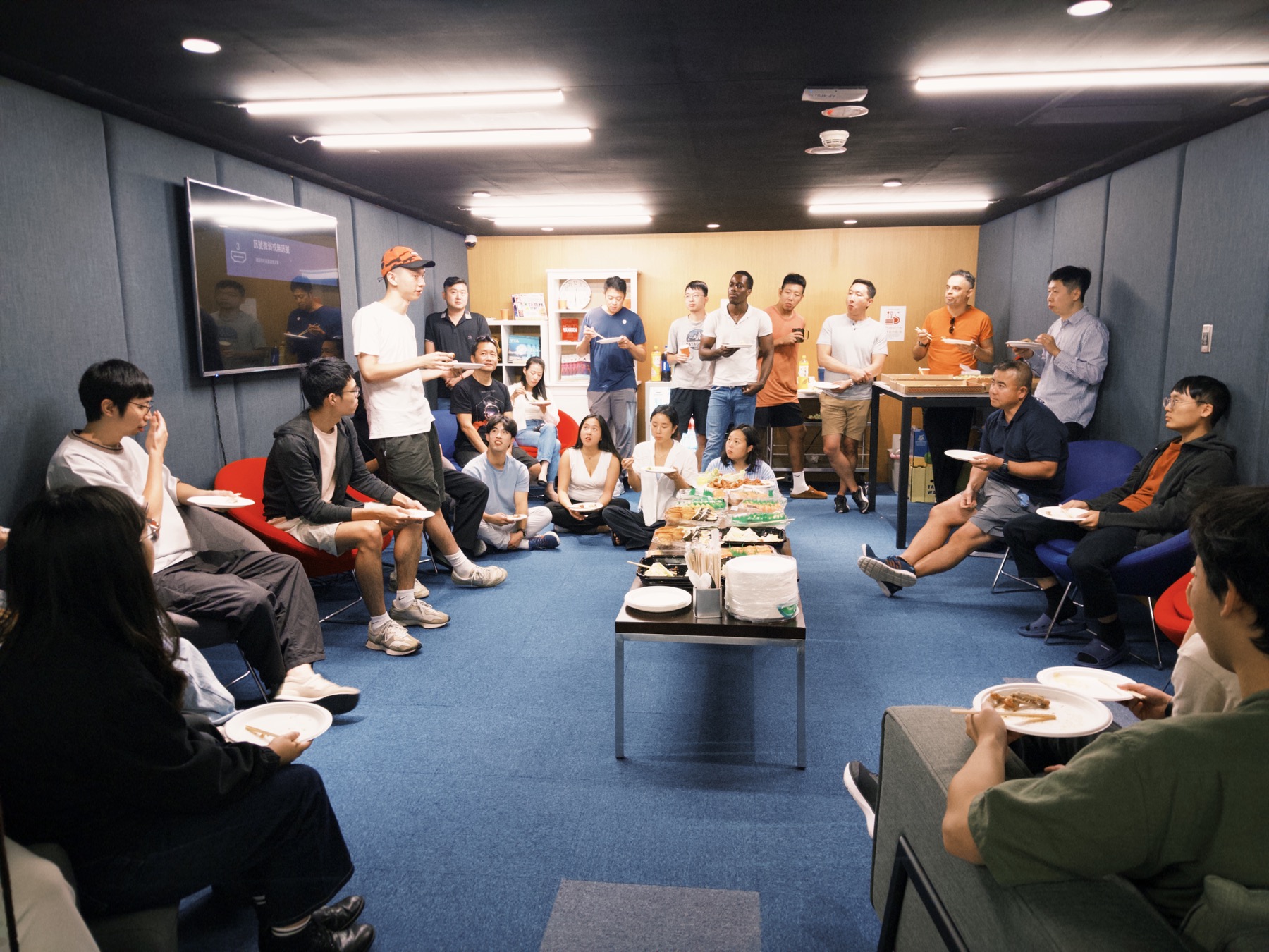 886 Studios founders meeting during an in-person program session