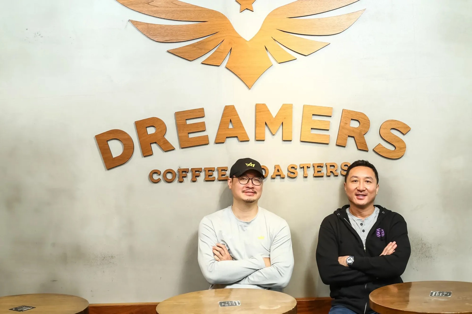 Phil Chen and Kai Huang at Dreamers Coffee Roasters